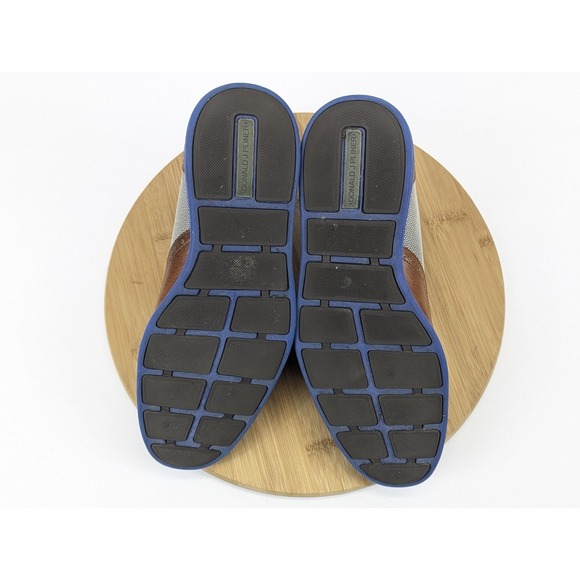 Donald Pliner Dress Sneakers Mens 8 8.5 Wingtip Brown Blue Leather Shoes - Picture 11 of 12